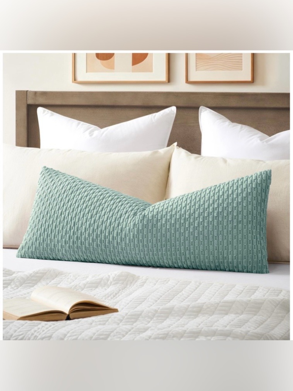 Soft Corduroy Body Pillow Cover 20x54” DUSTY GREEN
